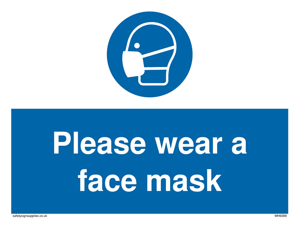 Pack of five - Please wear a face mask Sign - 200x150mm - A5L