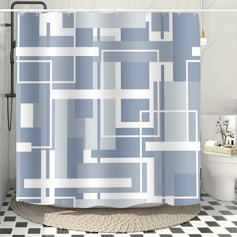 Duschvorhang mit schlichtem Linienmuster, minimalistischer Duschvorhang für Badezimmerdekoration, Duschabtrennung 260x210cm/102x83in(BxH)