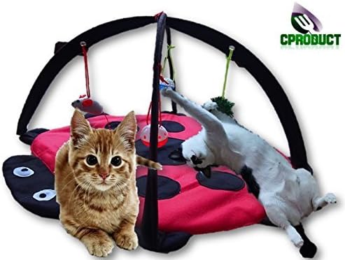 Cute Activity Center Play Mat with Hanging Mice and Balls Cat Toys