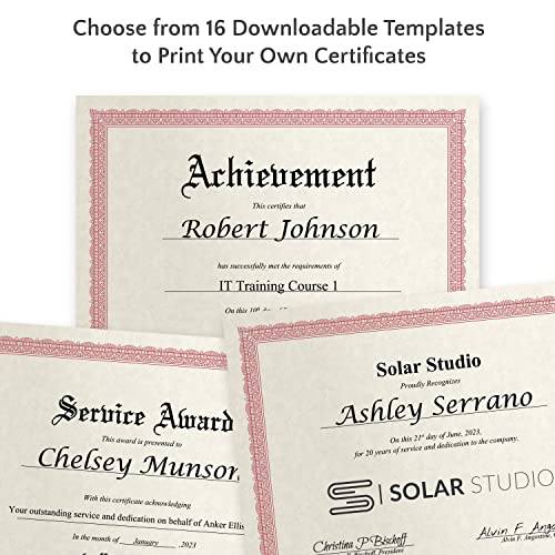 The Gallery Collection, 50 Count, Certificates With Pre-Printed Traditional Borders (11 X 8.5) – Burgundy #TOP4