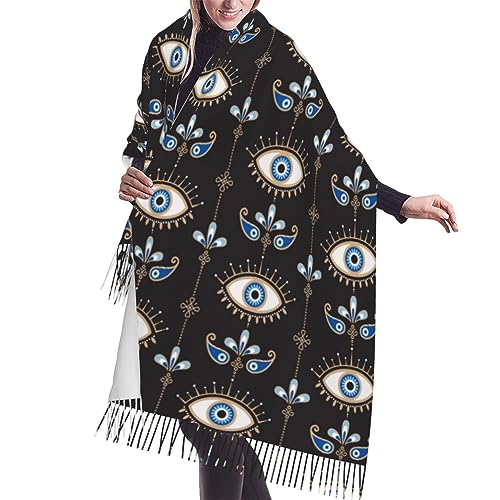 Women's Shawls and Wraps Evil Eye Comfortable Long Scarf Winter Warm Scarves