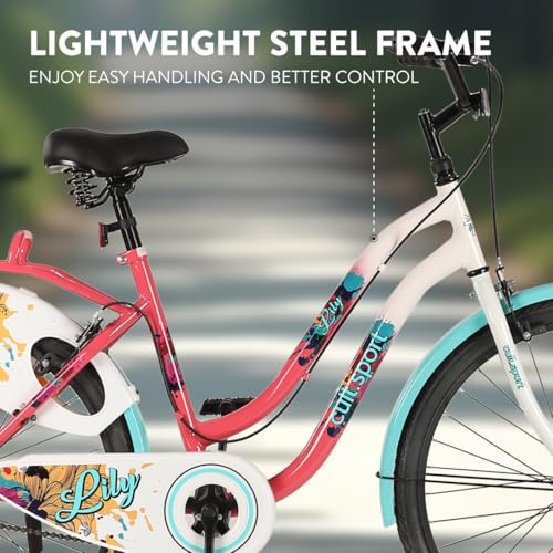 Image of CULTSPORT by Cult Lily Cycle for Girls /Women 26 inch, Bicycle for 13+Years with Steel Frame & Inbuilt Carrier I 85% Assembled with Rigid Fork, Frame Size :15 inch, Womens, Pink