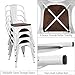 Furmax Metal Dining Chairs with Wood Seat, Indoor-Outdoor Use Stackable Chic Dining Bistro Cafe Side Metal Chairs Set of 4(White)
