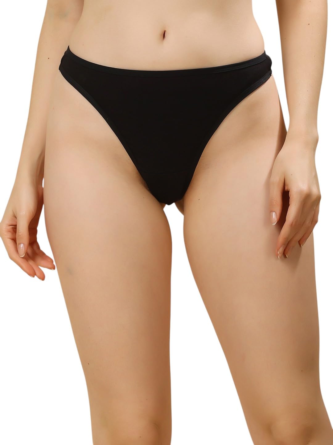 Women Microfiber & Cotton Brazilian Thong Briefs-image-34