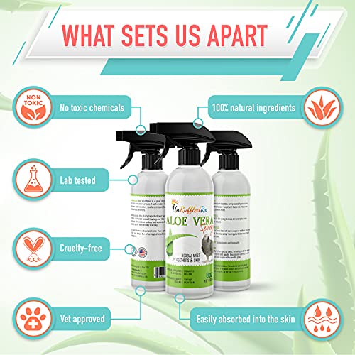 UnRuffledRx Aloe Vera Bird Bath Spray for Daily Care & Skin Health 8 Fl Oz - Image 7