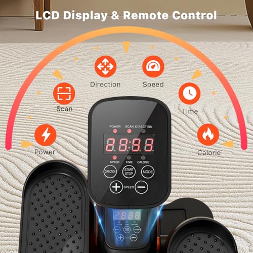 Under Desk Elliptical Machine,Electric Ellipse Leg Exerciser as See on TV with Remote Control,12 Level Speeds Seated Pedal Exerciser for Seniors Adults, Manual & Auto Mode(Orange) by BSJ BESTGYM - Image 3