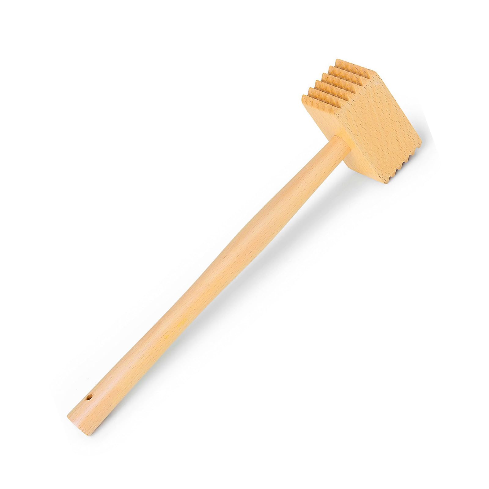 LSTTBO Natural Wood Meat Mallets for Meat Preparation Duals Sided Design for Soft and Firm Meats Cooking Tool Tenderizing Mallets