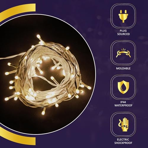 Image of Flameless LED Diya Lights | Elegant, Safe & Eco-Friendly Lighting Festival Decoration | Decorative Lights for Diwali, Pooja, Christmas, & Party Decoration (String Light, 1, Warm-White)