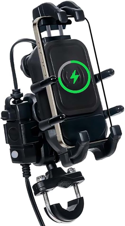 Motorcycle Phone Mount Holder with Charger 15W Wireless&USB C QC3.0 Fast Charging Port with Vibration Dampener Anti Shake&Secure Lock Handlebar for Motorcycle ATV Fit 4.7”-7.2” Motorcycle Phone Mount Holder with Charger 15W Wireless&USB C QC3.0 Fast Charging Port with Vibration Dampener Anti Shake&Secure Lock Handlebar for Motorcycle ATV Fit 4.7”-7.2”