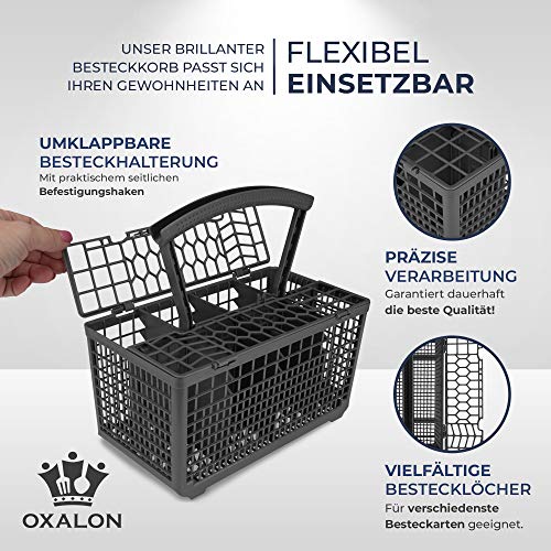 OXALON® Bestekmand, vaatwasser, universeel met robuuste bodem door golfvorm en stabiele stand, bestekmand vaatwasser, aangename draaggreep met geïntegreerde waterafvoer - Image 4