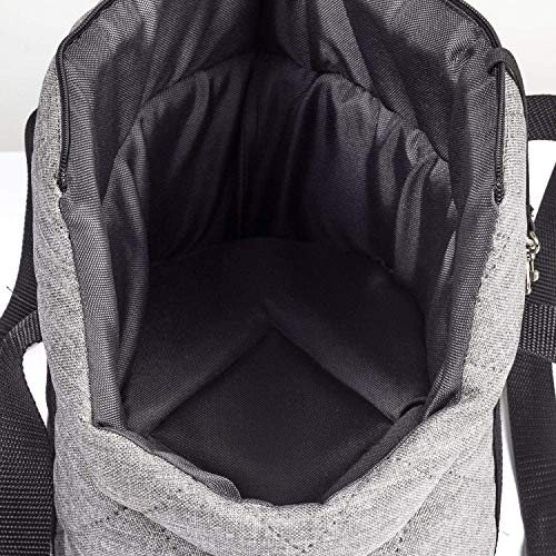 BOUTIQUE ZOO Hundetasche - Grau (Gesteppt), L bis 15 kg - Tragetasche für kleinen und mittleren Hund, Welpen, Katze