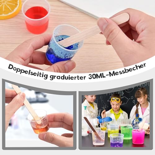 Measuring Cups, Mixing Cups, Pack of 100 30 ml Plastic Measuring Cups with 100 Mixing Sticks for Mixing Paints Epoxies, Resin - Image 4