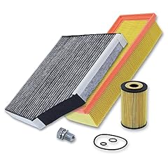 BESTPRICE Set di filtri di ispezione con 1x filtro aria, 1x filtro abitacolo con carboni attivi, 1x vite filtro olio e anello di tenuta compatibile con AUDI A4 B8 (8KH) (8K2) (8K5), A5, Q5 (8RB)