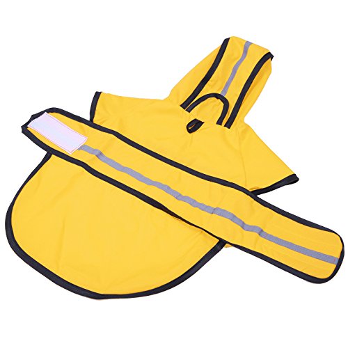 image for HDE Dog Raincoat Jacket Reflective Adjustable Hooded Pet Poncho Rain C