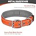 Joytale Halsband Hund, Weich Hundehalsband Gepolstert Neopren Hunde Halsband für Mittelgroße Hunde, Nylon Reflektierend Breit Halsbänder, Orange