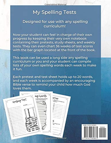 My Spelling Tests - 36 Weeks of Blank Spelling Test & Study Sheets. For Use With Any Spelling or ELA Curriculum.: Personalized Christian Homeschool ... Elementary, Middle, Highschool. Bird Themed. - Image 2