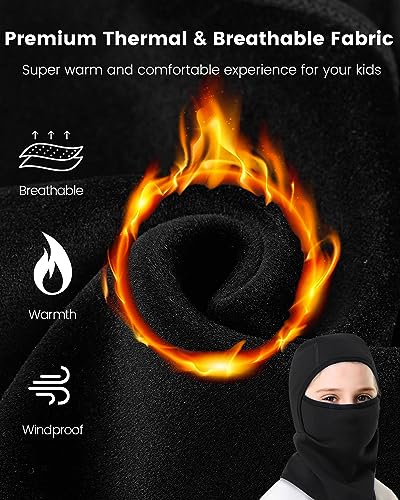 Aegend Balaclava Face Mask for Kids Age 5-12, Windproof Ski Face Neck Warmer for Cold Weather Winter Outdoor Sports2