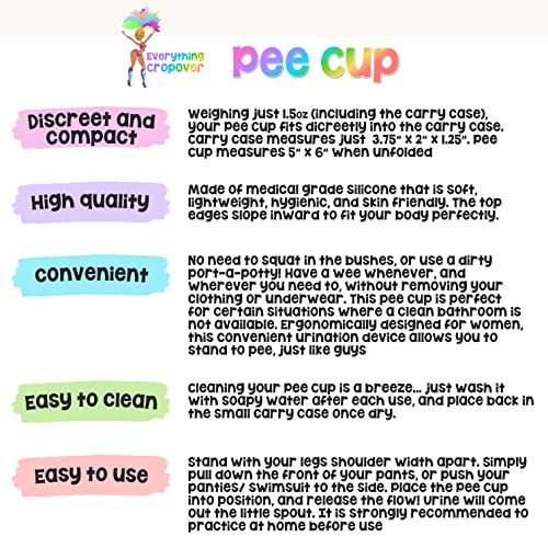 Pee Cup – Funil de mictório de silicone tamanho viagem para mulheres | Dispositivo reutilizável femi