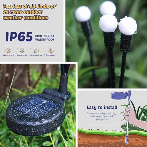 Image of Solar Light for Outdoor Garden and Home, Waterproof Firefly Light Decor for Solar Balcony, Plant, Pot, Decoration Light (4, Standard)