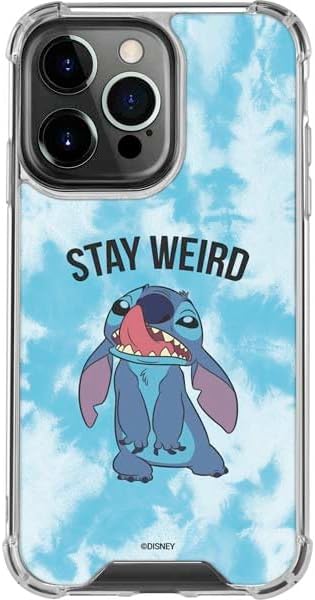Skinit Clear Phone Case Compatible with iPhone 15 Pro Max - Officially Licensed Disney Lilo and Stitch Stay Weird Design