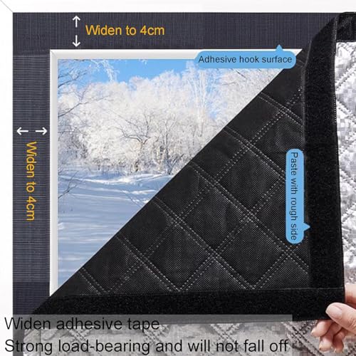 Kit di isolamento termico oscurante per finestre, pannelli di copertura insonorizzati e paraspifferi in cotone, coperta isolante per capannoni per camere da letto, risparmio energetico e riduzione del