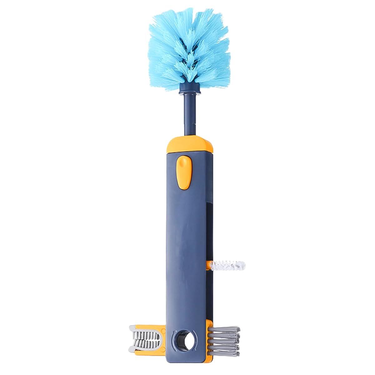 Laroal Bottle Brush 4 In 1 Cup Cap Cleaning Brush Cup Sewing Cleaning Tool 4 In 1 Multi-Purpose Bottle Cap Cleaning Brush Long Handle Bottle Brush (Dark Blue)