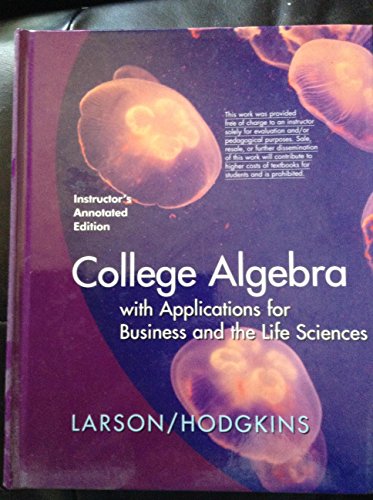 Coll Alg W Apps Bus Life Sci I