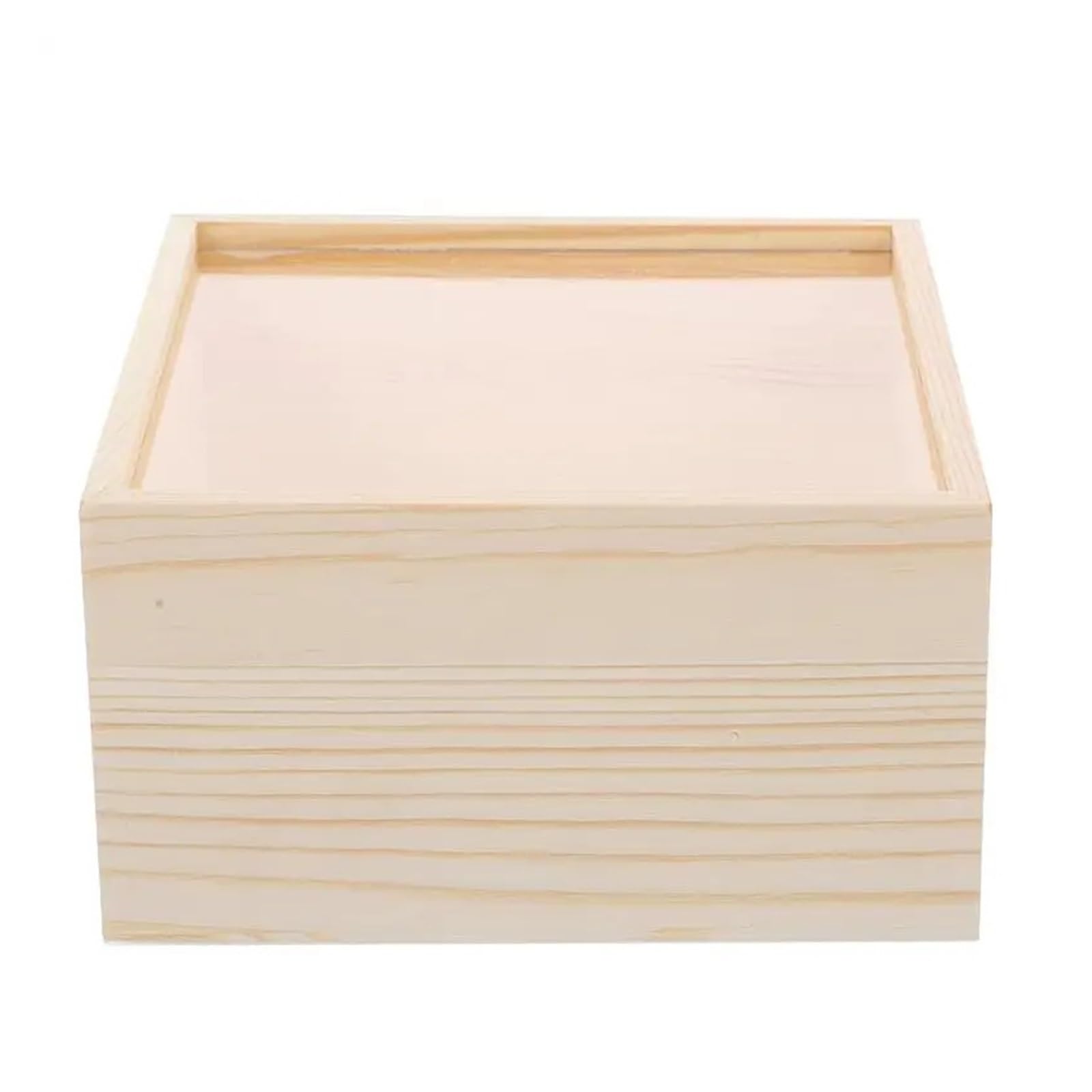 Caja Del Tesoro De Madera Sin Terminar, Cofre Vintage, Embalaje Regalo Con Transparente Almacenamiento De FáCil Acceso(20X20X10 CM)