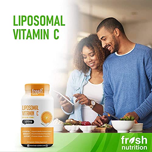Liposomal Vitamin C - The Only 1500mg Per Capsule (NOT 2 Capsules Per Serving) DNA Verified & Potent Vit C – Swallow or Pour Powder into a Drink, All Natural Vegan Friendly, Non-GMO, Gluten & Soy Free
