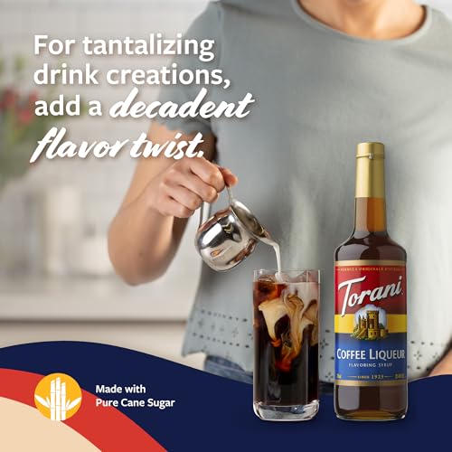 Image of Torani Syrup, Coffee Liqueur Flavoring for Drinks, Glass Bottle with Pump Included, 25.4 Fl Oz