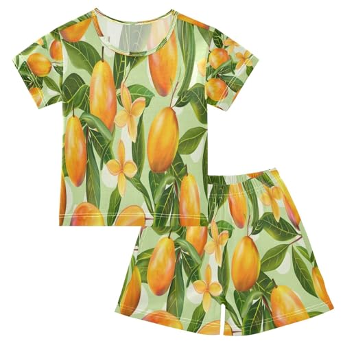 senya Short Sleeve Pajamas Sets Summer Cotton Sleepwear Mango Seamless Pattern