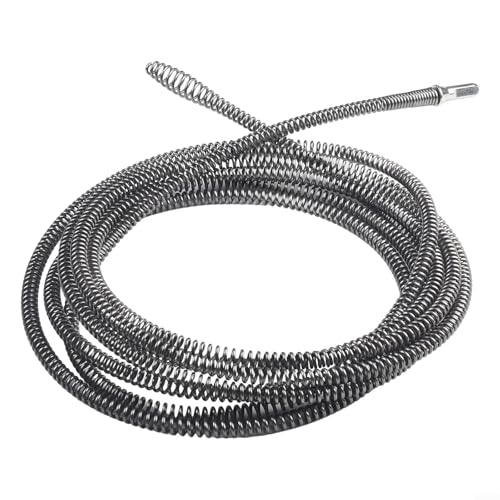 La mejor selección de Fontanería de baño los mejores 5. 47 Taladro eléctrico de 5 metros para desagüe de serpiente para fregadero, alcantarillado, fontanería, bañera, ducha, herramienta de dragado de tuberías obstruidas (5 metros)