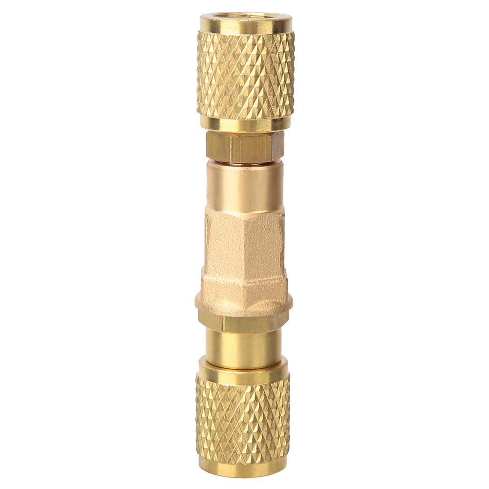 Queen.Y Valvola a Sfera Del Refrigerante G1 / 4 Condizionatore D'aria in Ottone Fine Adattatore per Valvola a Sfera Compatta con Mantenimento Della Pressione per Misuratore di Vuoto Del