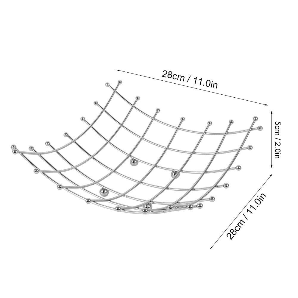 TOPINCN Fruit Basket Bowl Storage Stainless Steel Desktop Fruit Dish Draining Fruit Basket Kitchen Decoration Supplies