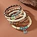 Long tiantian Boho Bracelets for Women Stackable Wooden Bracelet Western Beaded Bracelet Stack Boho Fashion Trendy Jewelry Gifts