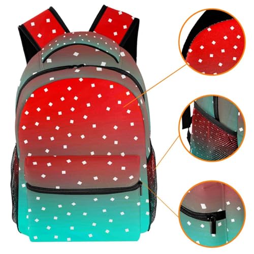 Sac de voyage décontracté vert et rouge pour sorties et weekend - 3