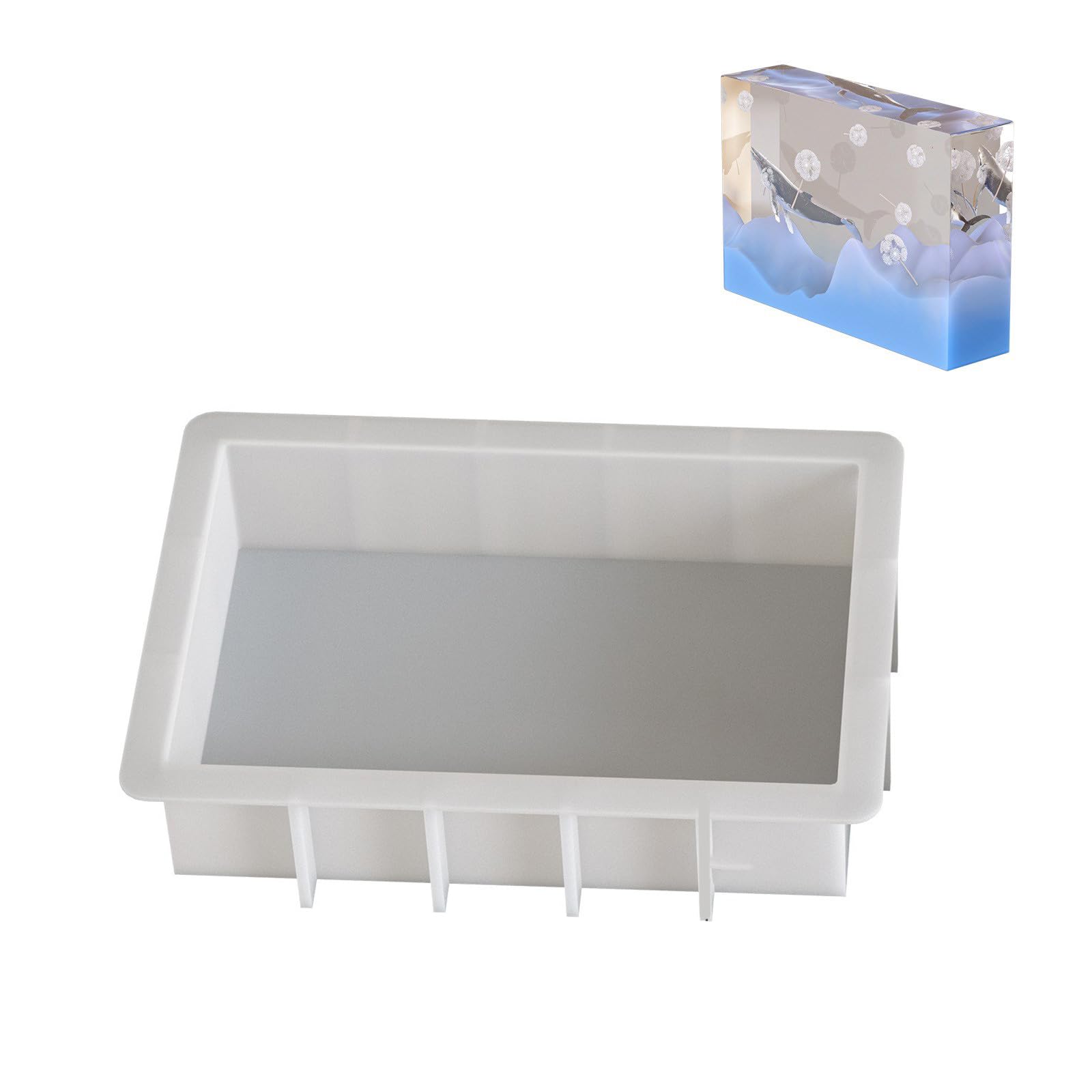 Molde multifuncional de forma rectangular, resina epoxi, herramienta para hacer manualidades, adecuado para decoración del hogar y la oficina, moldes de silicona para sujetalibros para decoración del