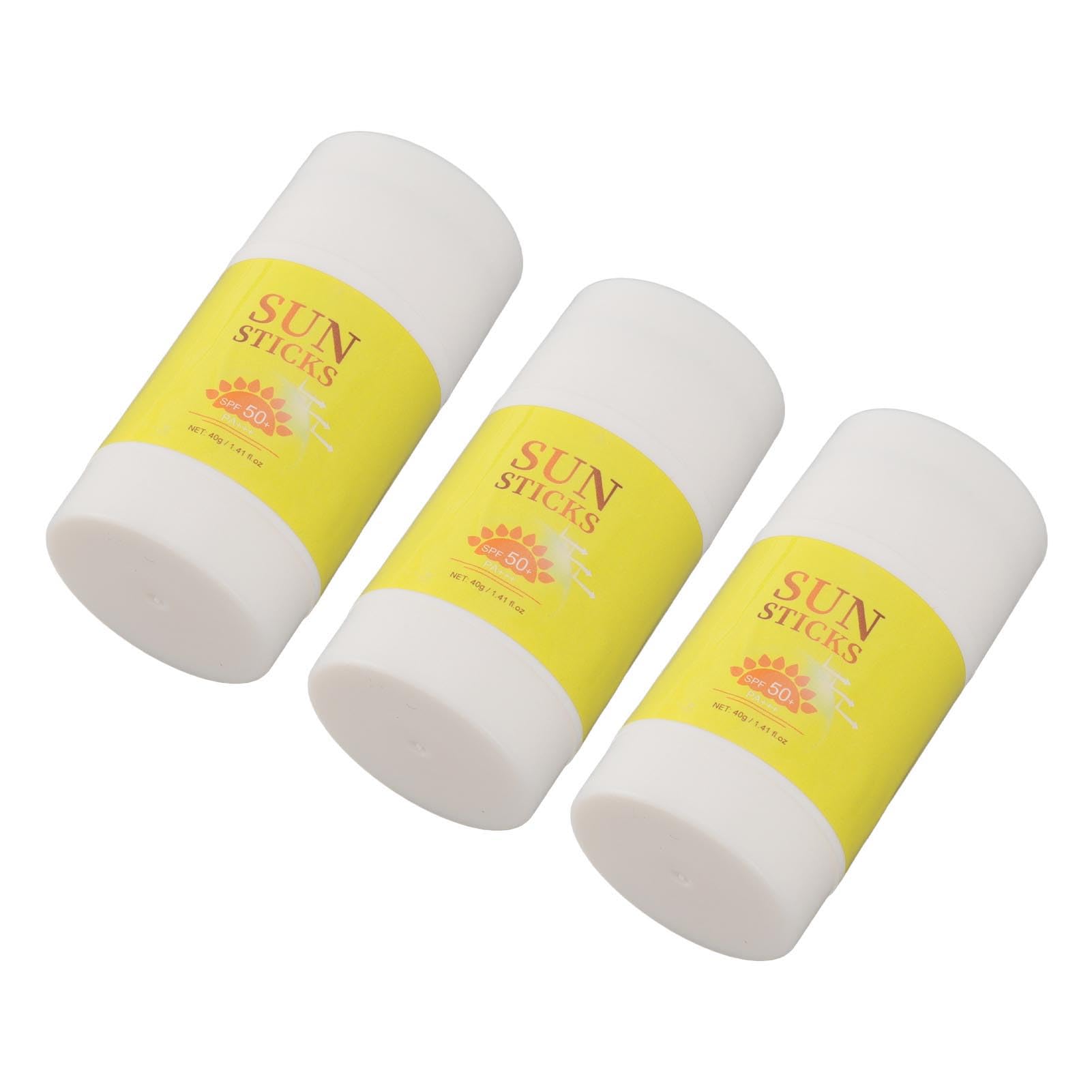 Protector Solar en Barra, 3 Unidades de 1.41 Oz de Bloqueador Solar en Barra Hidratante, Crema Protectora UV para la Piel, Protector Solar para Deportes Al Aire Libre, Crema