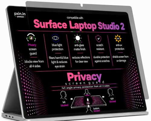 Image of Pxin 360 Pro Privacy Screen guard compatible with Surface Laptop Studio 2 | Anti Glare | Anti UV | Anti Blue | Anti Reflection | Privacy Filter | Unbreakable Build