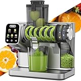 WETIE Cold Press Juicer, Powerful Juicer Machines with Adjustable Juicing Pressure, 99% High Juice Yield, Quiet Slow Masticating Juicer with Touch Screen, 3.54'' Feed Chute, Easy to Clean with Brush
