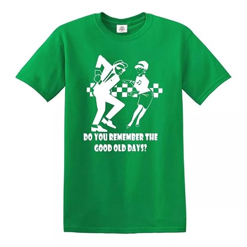 Image of Men's T-Shirts Do You Remember The Good Old Days T-Shirt 2 Tone Madness The Specials Reggae Tee Christmas Funny Joke - Irish Green - S