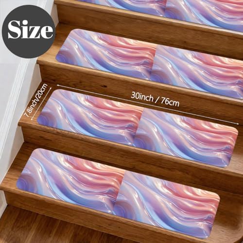 Alfombras para escaleras de 7.8 x 30 pulgadas rosa líquido Mexpekil 4