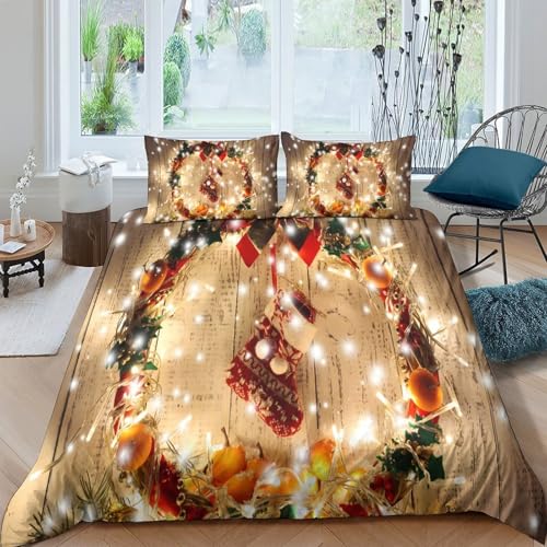 Parure de lit Super King de luxe en microfibre de Noël effet 3D - 4