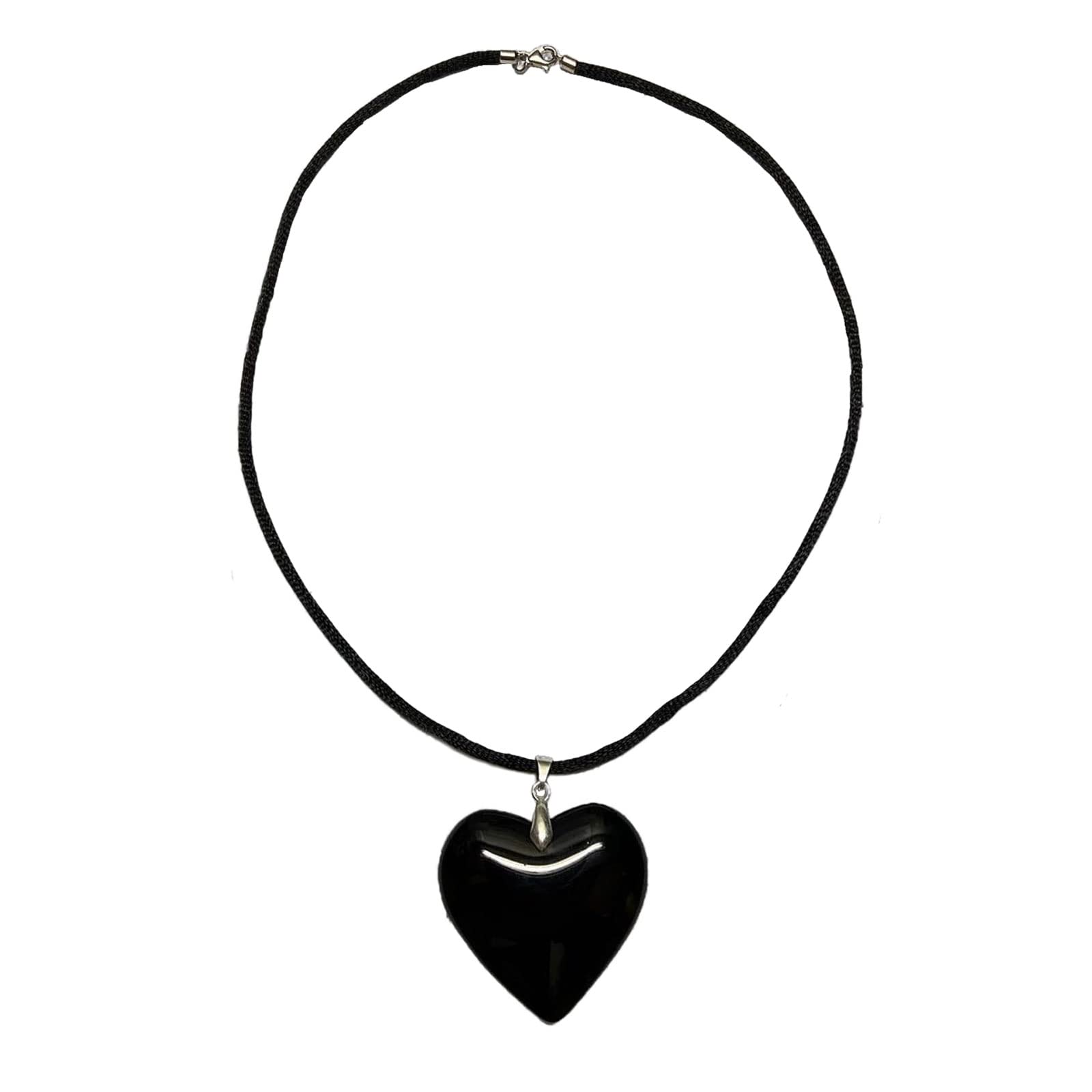 Maxtonser Goth Chains Necklace Hyperbole Punk Choker with Big Heart Pendant Clavicle Chain Bead Rope Chain Choker Hip-hop Necklace