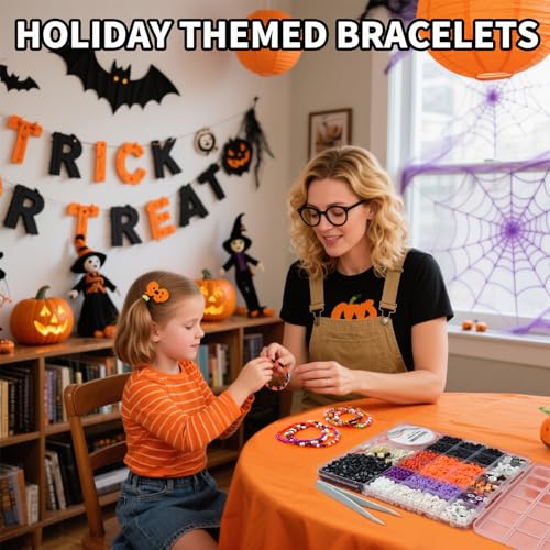 YMSDZHL 3300+PCS Clay Beads Bracelet Making Kit,Halloween DIY Flat Preppy Beads for Friendship Jewelry Making,Polymer Heishi Beads with Charms Gifts for Teen Girls Crafts for Ages 4-12 - Image 7