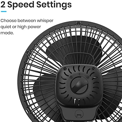 Pro Breeze Professional Mini 6" Clip Fan for Home, Office and Desk, 2 Fan Speeds with Fully Adjustable Fan Head  Black