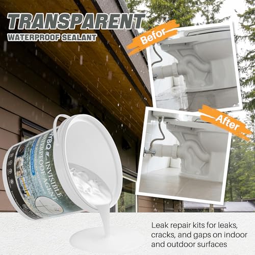 Image of Waterproof Sealant 175oz Clear, NYBQ Transparent Waterproof Agent | Super Strong Anti-Leakage Waterproof Sealant for Roofs, Walls, Garden, Terrace, Sheds, Gutters, Indoor and Outdoor