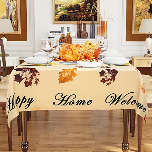 Pocass Fall Tablecloth, 60X120 Inch, Maple Leaf Cloth, Rectangle Autumn Table Cover For Thanksgiving Kitchen Dining Parties #TOP3
