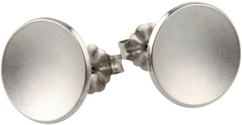 Ti2 Titanium Womens Round Domed Stud Earrings - Natural