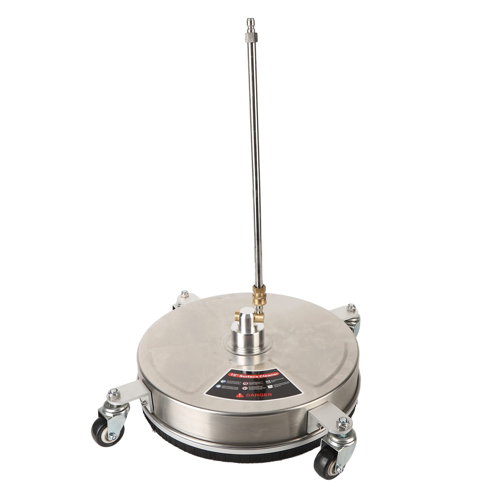 Lavadora de Alta Presión de 15 Pulgadas, Limpiador de Superficies de Acero Inoxidable con Varilla de Extensión de 4 Ruedas, Limpiador de Superficies, Conector Rápido de 4000psi y